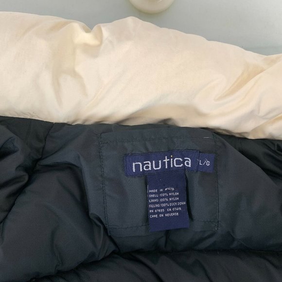 Nautica Duck Down Embroidered Puffy Jacket Vtg 90s Red Size L - Picture 6 of 6